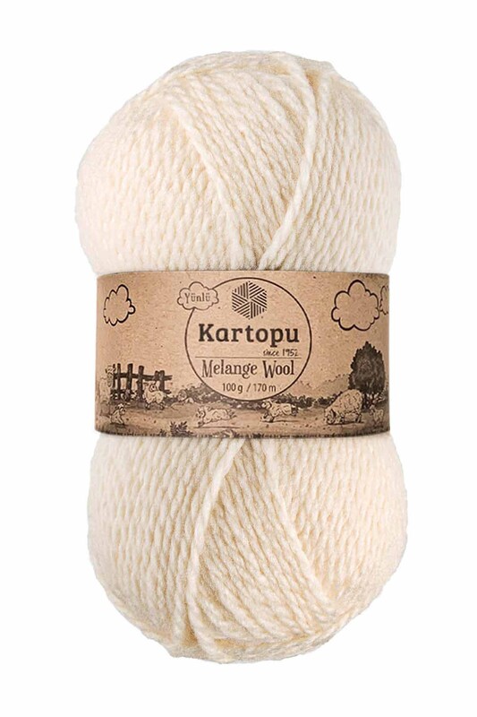 KARTOPU - Kartopu Melange Wool El Örgü İpi Krem K025