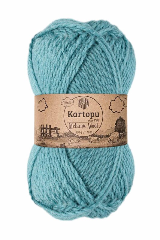 KARTOPU - Kartopu Melange Wool El Örgü İpi Mint K5017