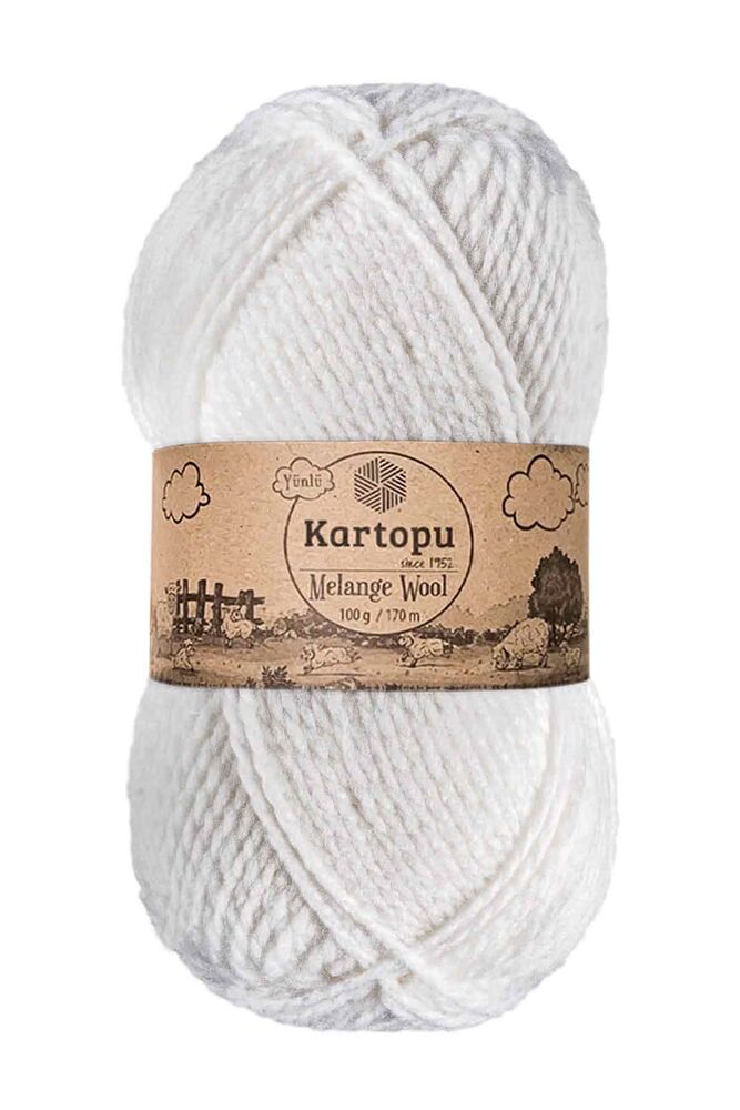 Kartopu Melange Wool El Örgü İpi Beyaz K010