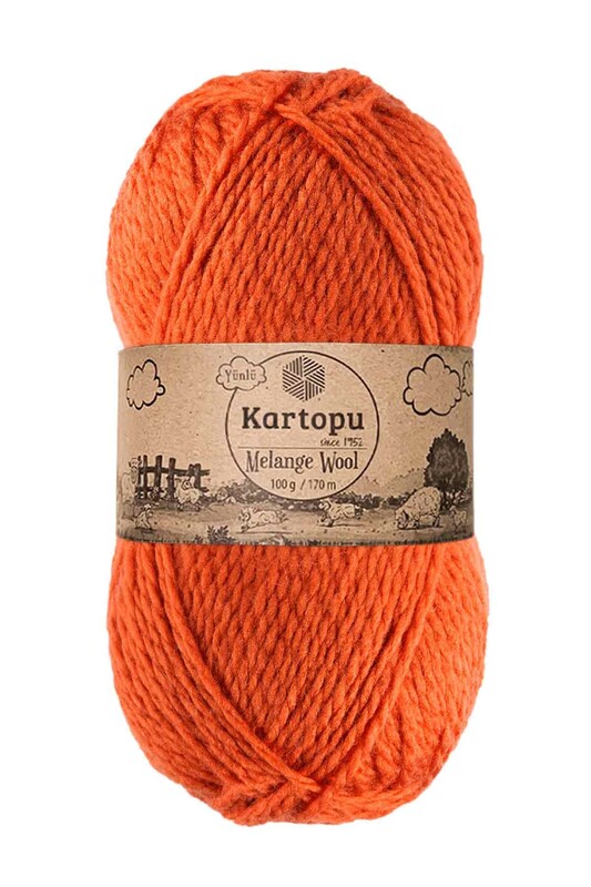 KARTOPU - Kartopu Melange Wool El Örgü İpi Turuncu K1210