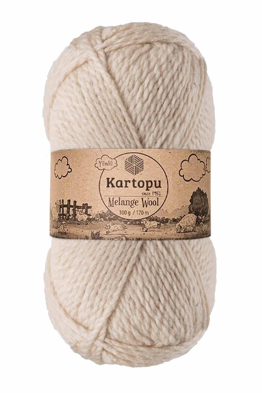 KARTOPU - Kartopu Melange Wool El Örgü İpi Bej K855