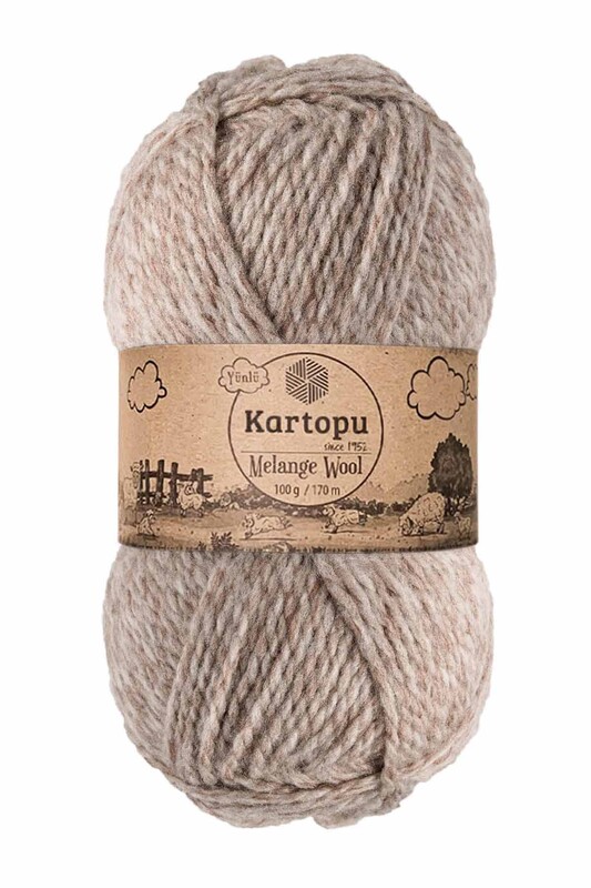 KARTOPU - Kartopu Melange Wool El Örgü İpi Bej K9002