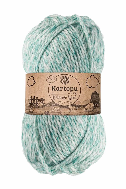 KARTOPU - Kartopu Melange Wool El Örgü İpi Mint K9000