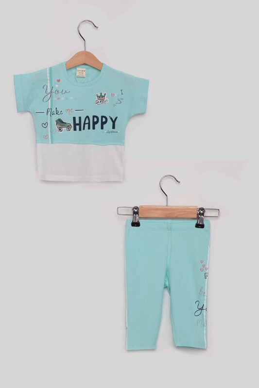 Luminoso - Happy Kız Çocuk Taytlı Takım | Mint