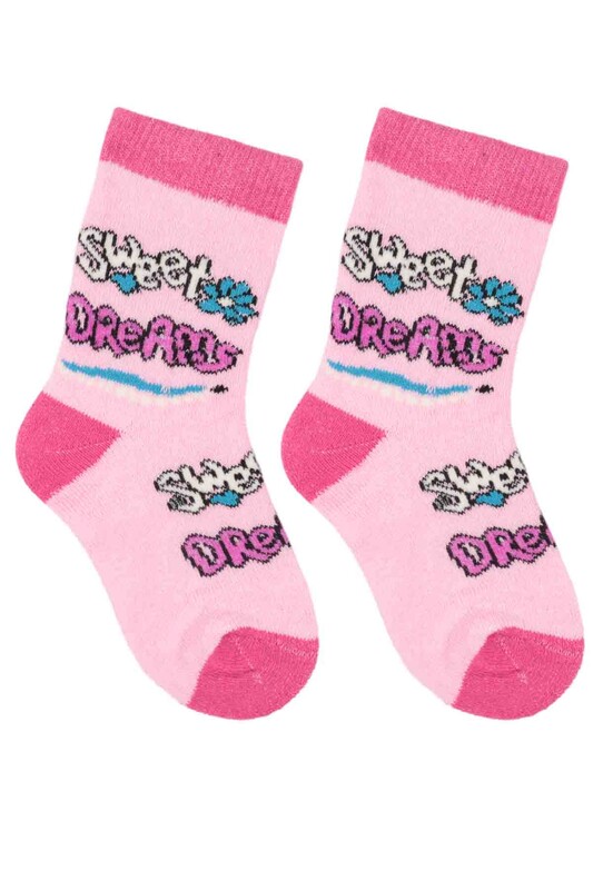 ARC - Desenli Kız Çocuk Havlu Soket Çorap 34 | Pembe