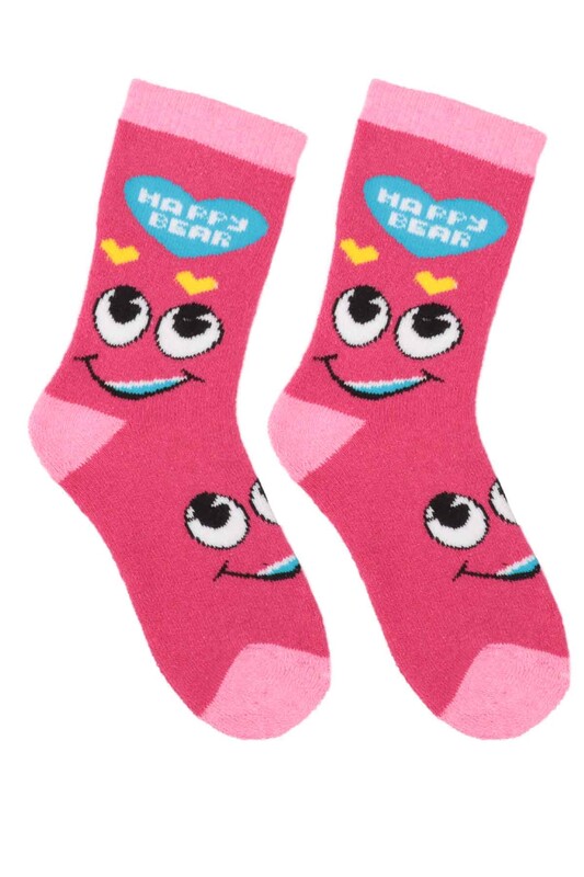 ARC - Desenli Kız Çocuk Havlu Soket Çorap 56 | Fuşya