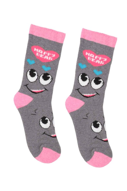 ARC - Desenli Kız Çocuk Havlu Soket Çorap 56 | Gri