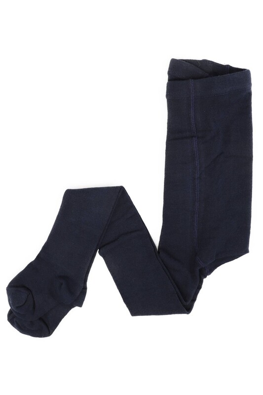 BALEKS - Düz Desen Kız Çocuk Külotlu Çorap | Lacivert