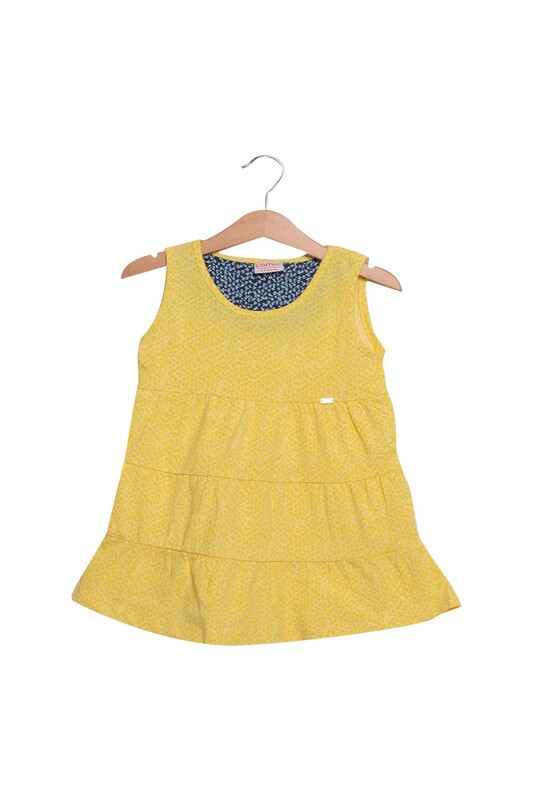 COMIX - Desenli Kız Çocuk Elbise 123 | Sarı