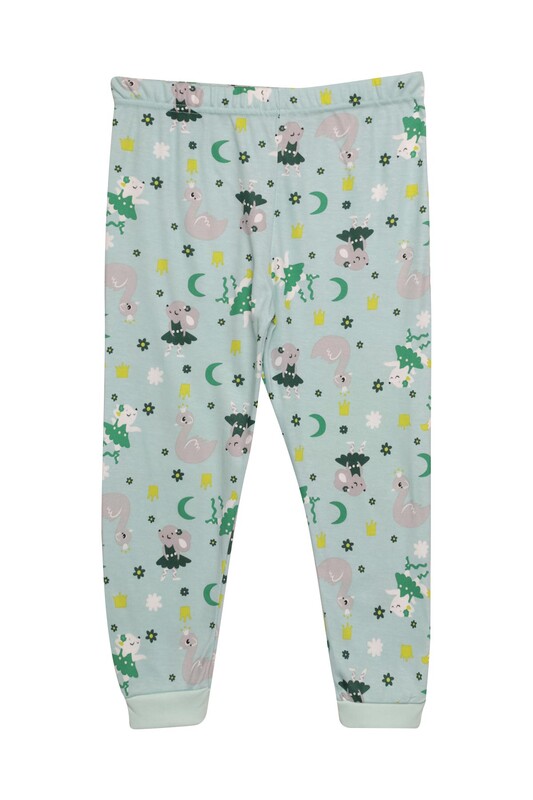 Kız Çocuk Pijama Takımı 4007 | Yeşil - Thumbnail