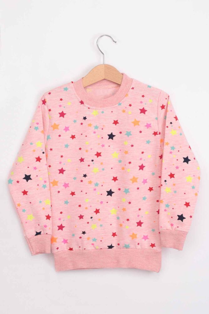 Yıldız Desenli Kız Çocuk Pijama Takımı | Pudra