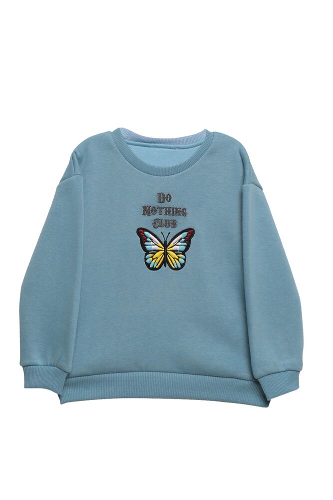 Şardonlu Kız Çocuk Sweatshirt 623553 | Mavi