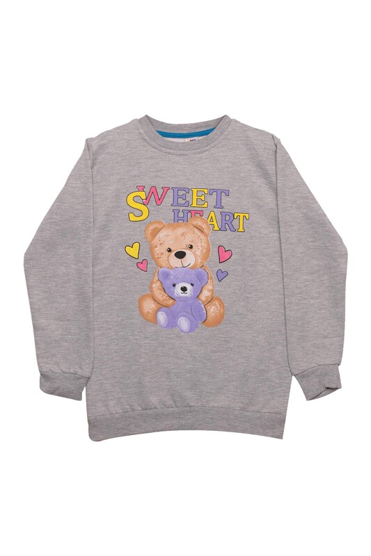 CMO KİDS - Sweet Yazılı Kız Çocuk Sweatshirt | Gri
