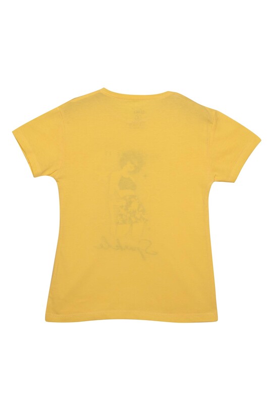 Baskılı Kız Çocuk Tshirt 0407 | Sarı - Thumbnail