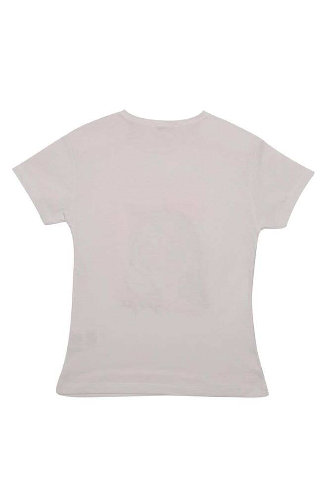 Baskılı Kız Çocuk Tshirt 0469 | Beyaz