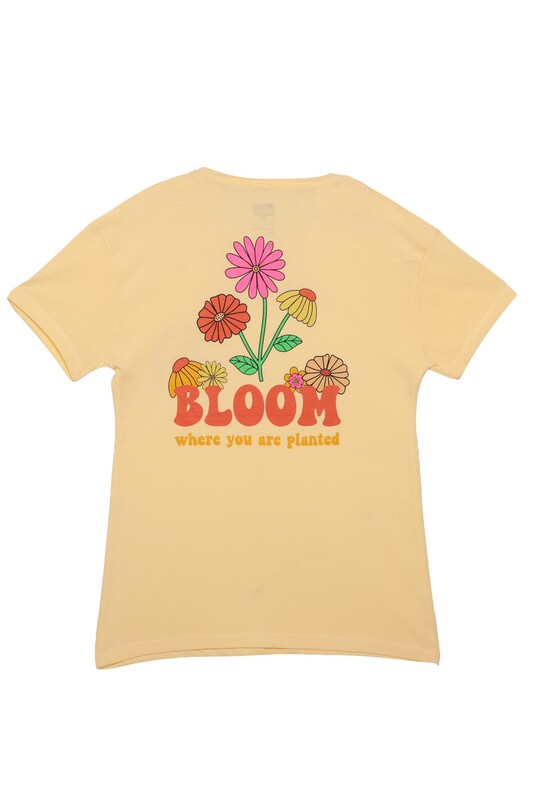 Baskılı Kız Çocuk Tshirt 3214 | Sarı - Thumbnail