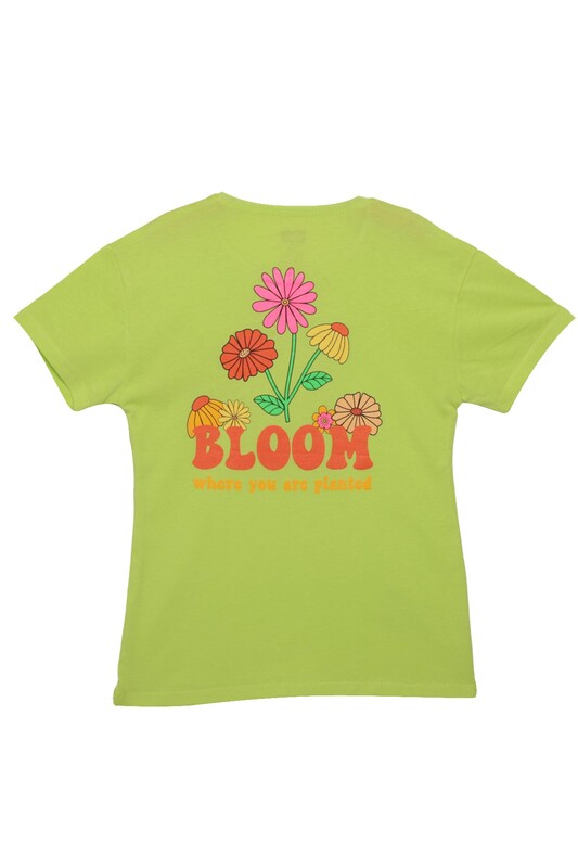 Baskılı Kız Çocuk Tshirt 3214 | Yeşil - Thumbnail