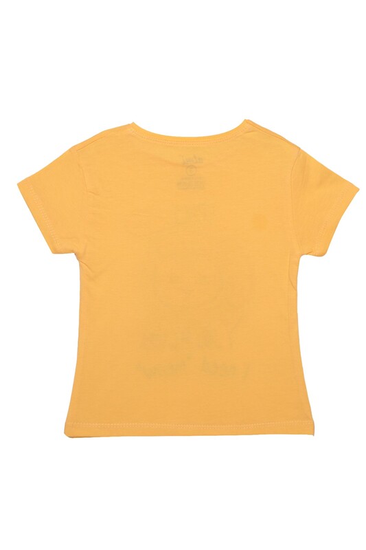 Baskılı Kız Çocuk Tshirt 7439 | Sarı - Thumbnail