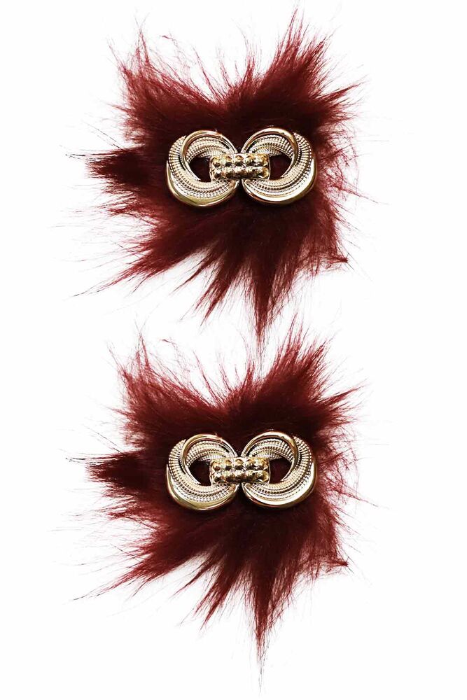 Kürklü Patik Süsü Model 51 Bordo