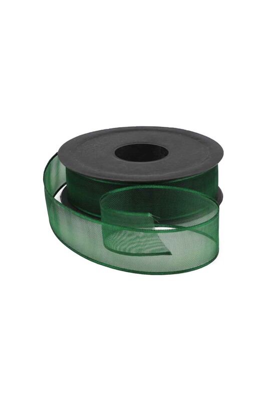 SİMİSSO - Şifon Kurdele 2,5 cm 20 mt | Koyu Yeşil