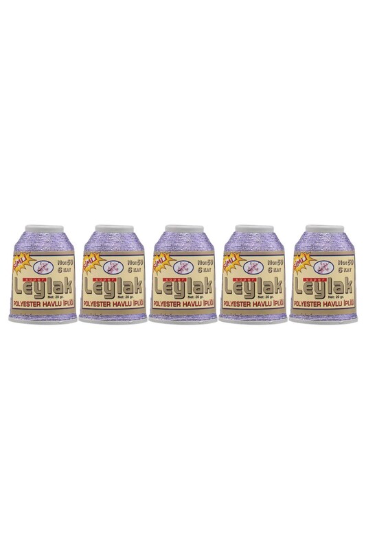 Leylak Polyester Oya ve Dantel İpi Simli 20 gr. 5'li | 2502 - Thumbnail