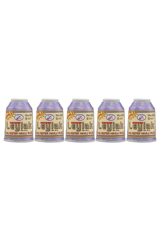 Leylak Polyester Oya ve Dantel İpi Simli 20 gr. 5'li | 2502