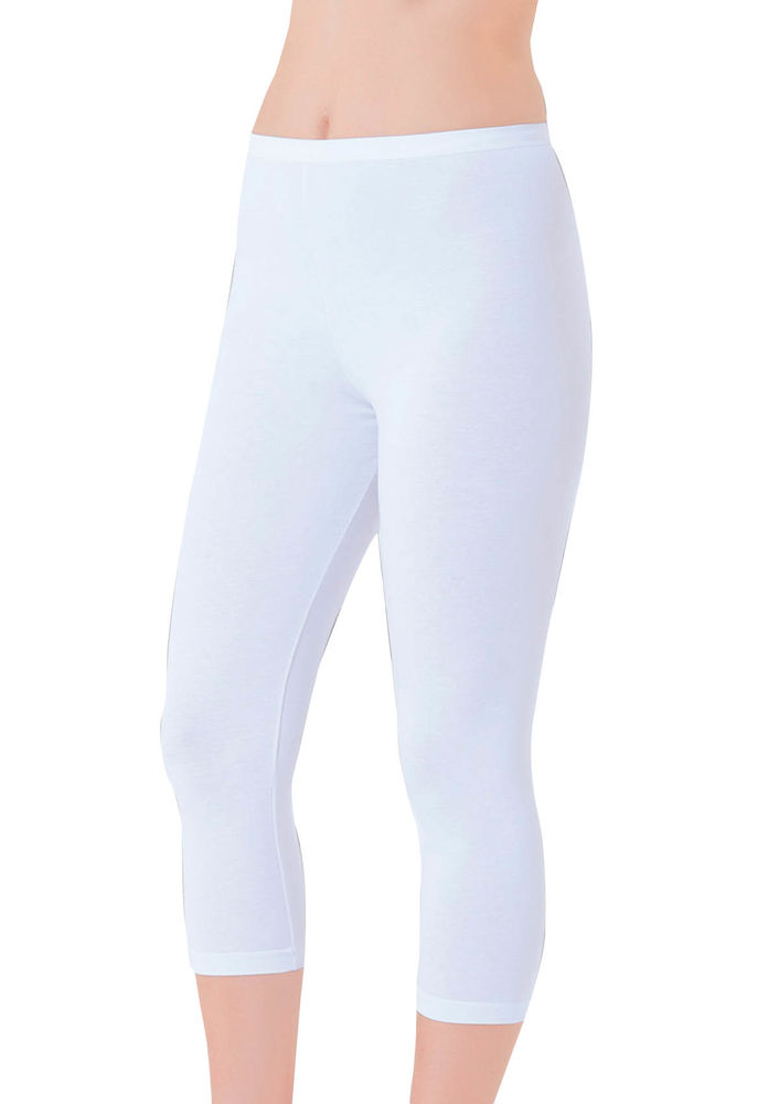 İlke Lycra Low-Knee Capri Leggings 2258 | White
