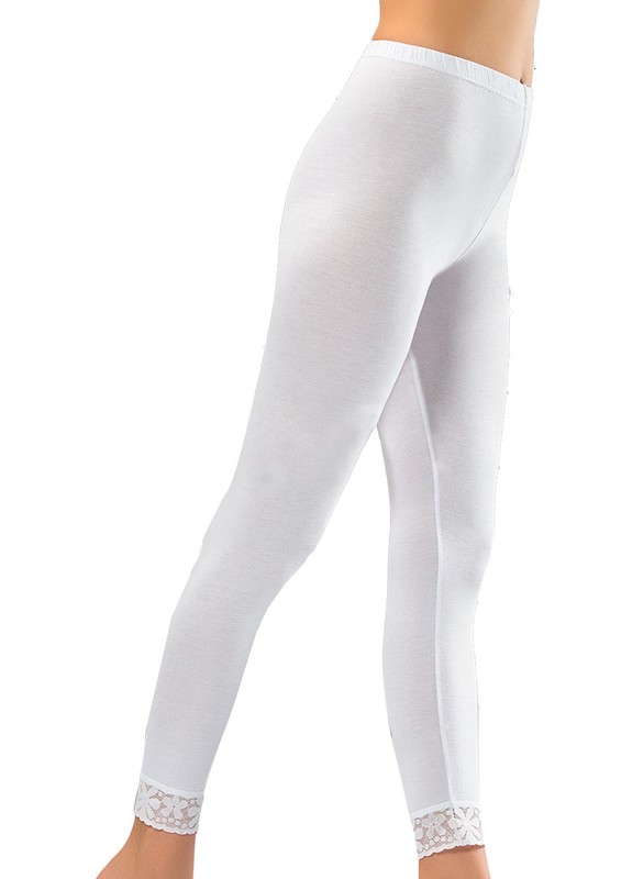 JİBER - Jiber Elastic Waist Laced Leggings 526 | White