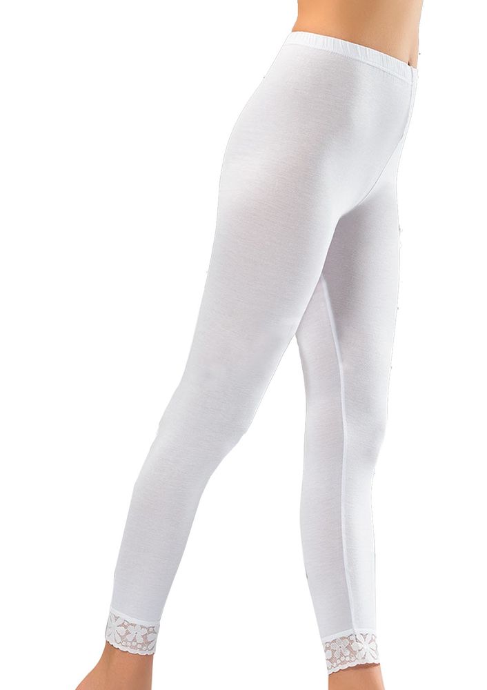 Jiber Elastic Waist Laced Leggings 526 | White