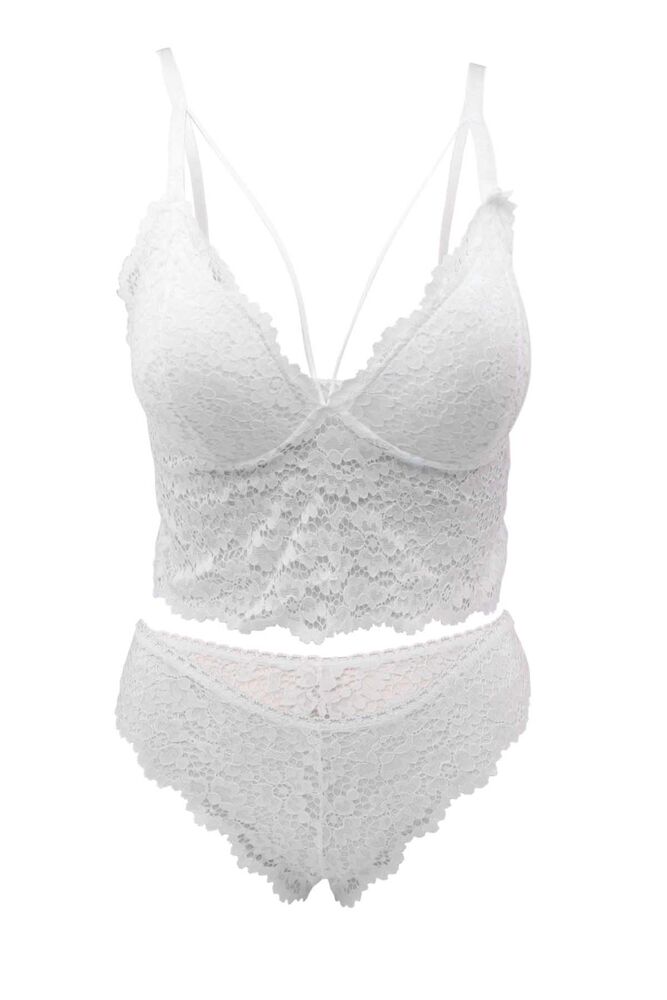 Cansoy Laced Bralette Bra Set 313 | Ecru