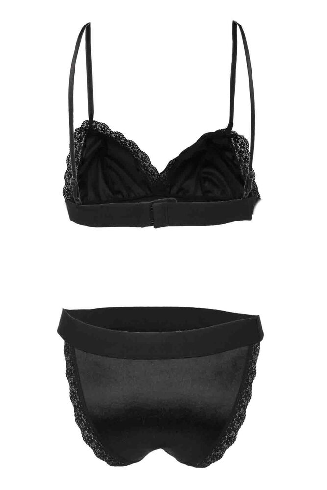 Cansoy Laced Unsupported Bra Set 320 | Black
