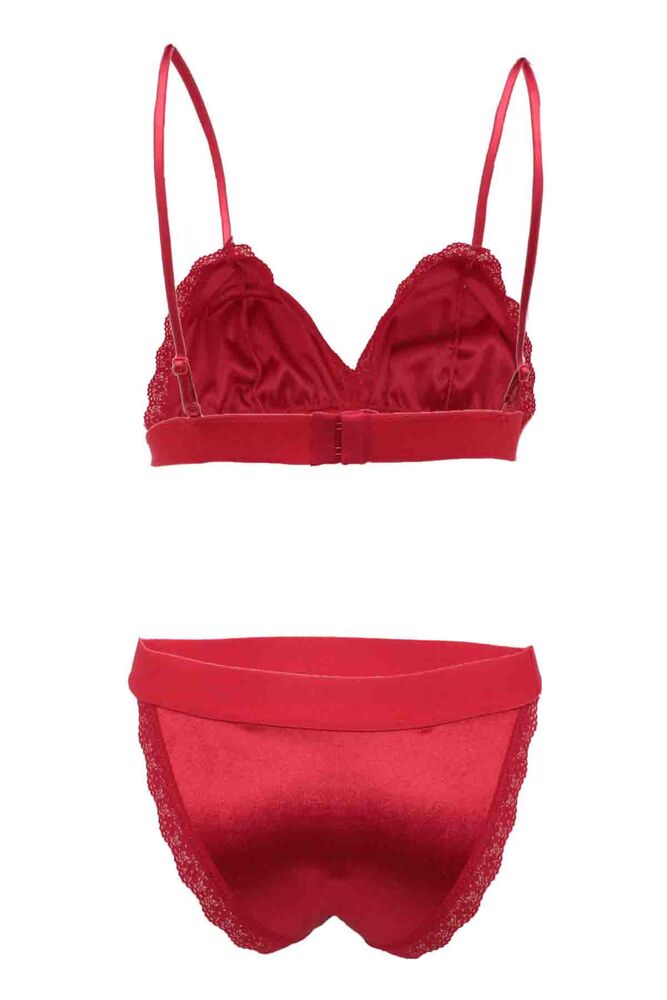 Cansoy Laced Unsupported Bra Set 320 | Red