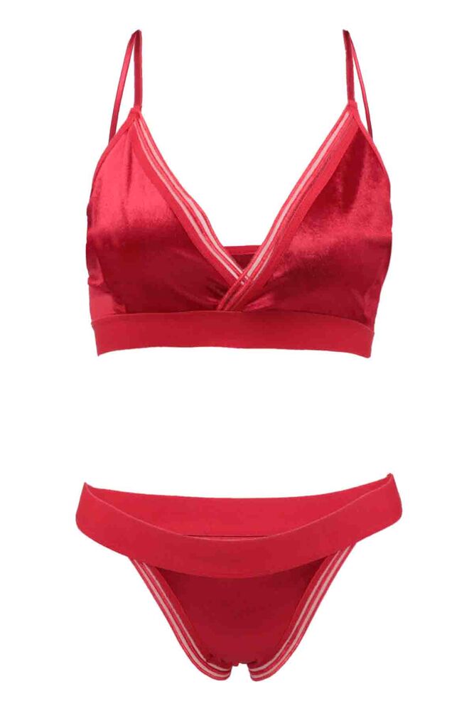 Cansoy Transparent Unsupported Bra Set 321 | Red