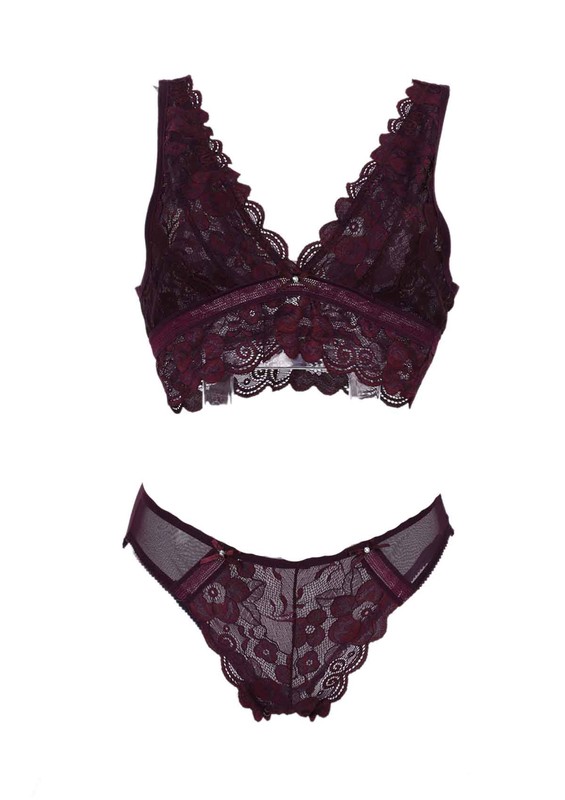 COTTONHILL - Cottonhill Bra Set 1826 | Plum