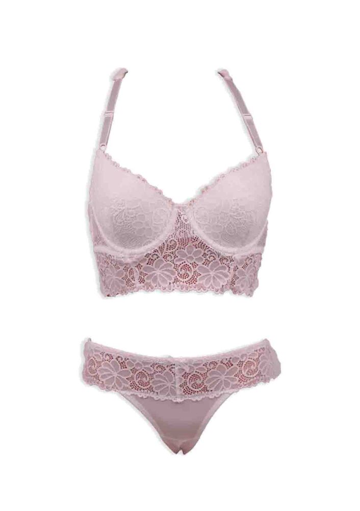 Laced Unsupported Bralette Bra Set 409 | White