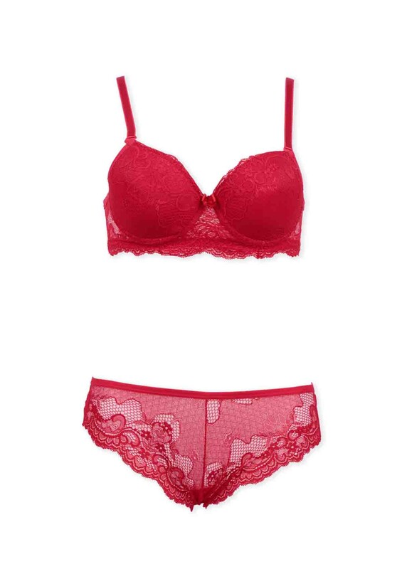 Pinx Unsupported Bra Set 10100 | Red - Thumbnail