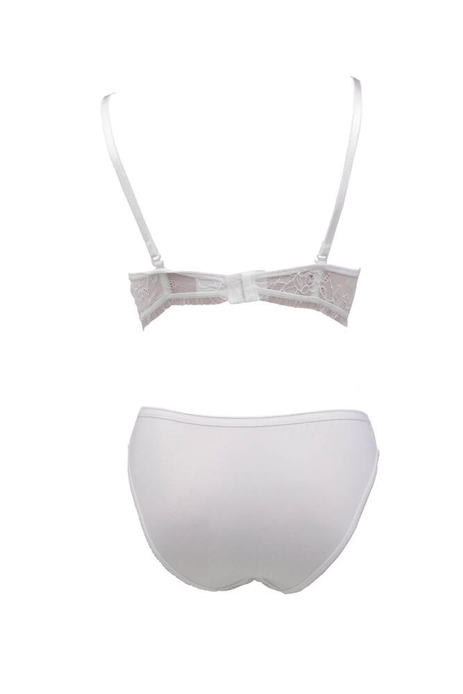 Laced Supported Bra Set 302 | White