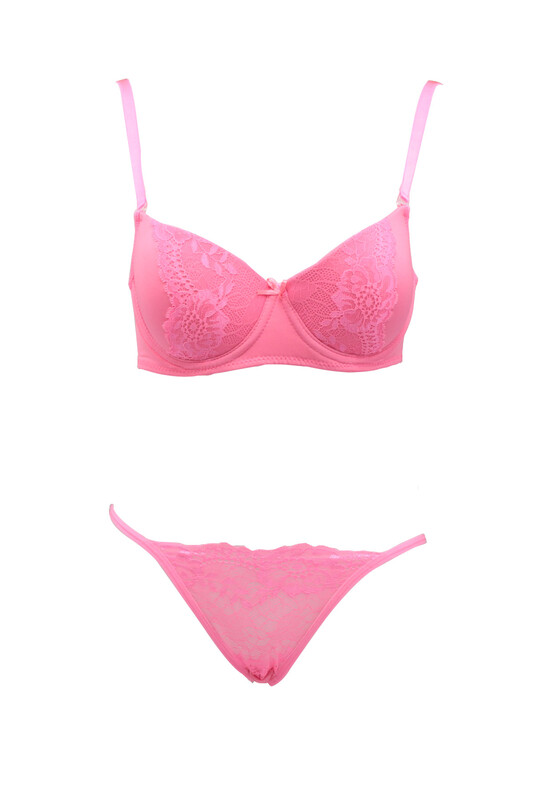 Unsupported Bra Set 1035 | Neon Pink - Thumbnail