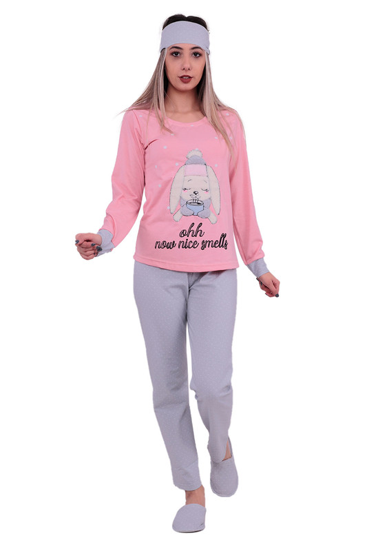 Boyraz Bunny Pajama Set 4 Pack 11150 | Pink - Thumbnail