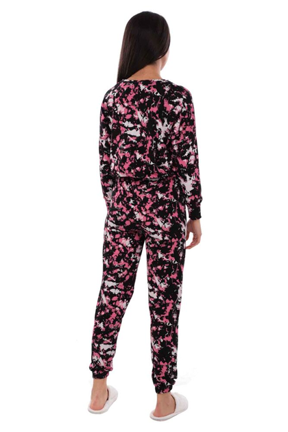 Koza Patterned Woman Pajama Set 70554 | Black - Thumbnail