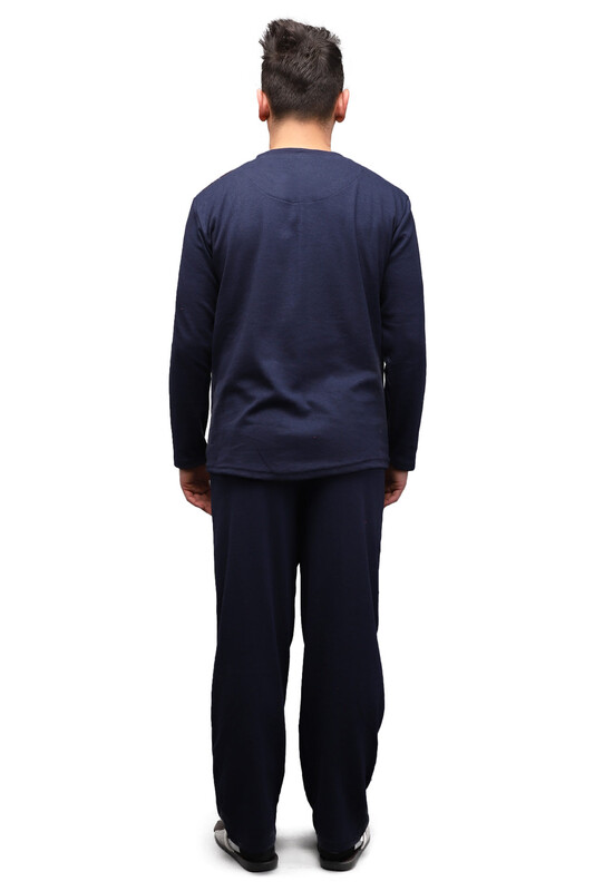 Buttoned Crew Neck Man Pyjama Set 20406 | Bordeaux - Thumbnail