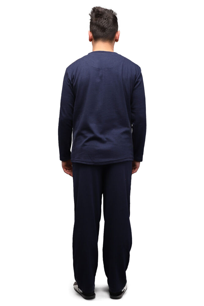Buttoned Crew Neck Man Pyjama Set 20406 | Bordeaux