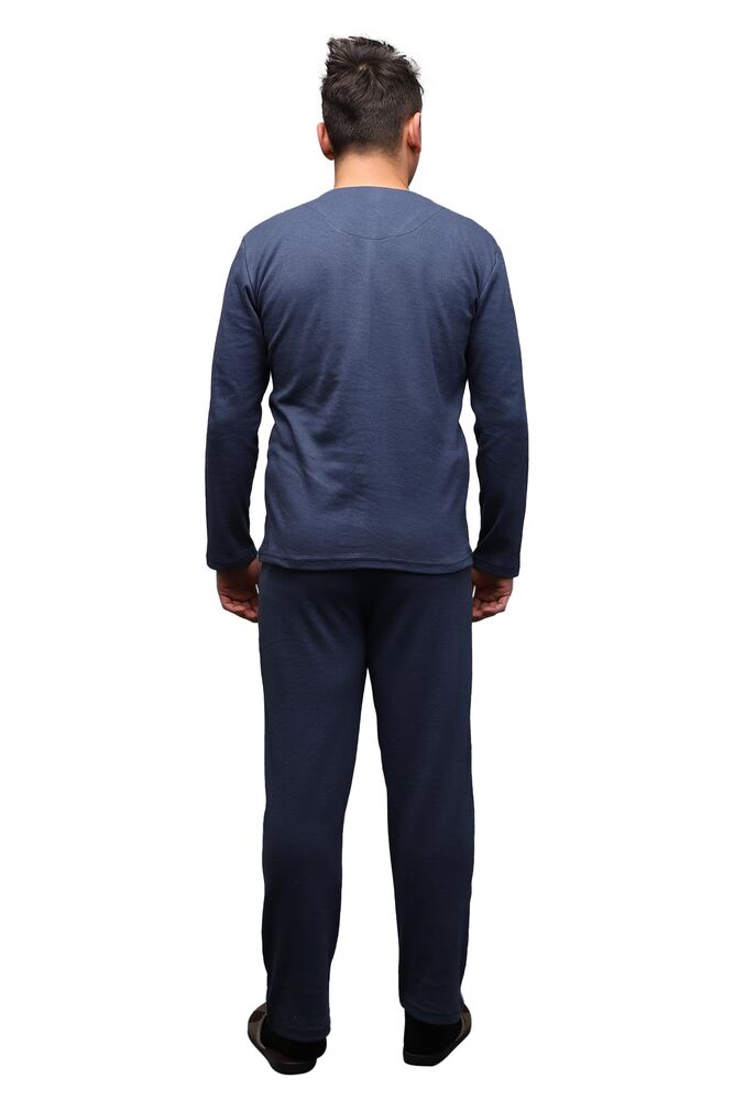 Buttoned V Neck Man Pyjama Set | Ultramarine