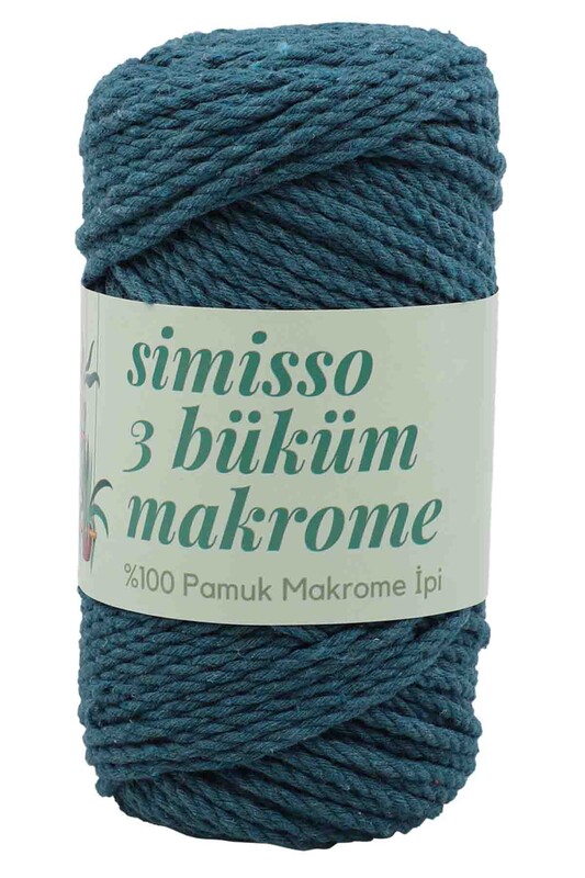 SİMİSSO - 3 Twisted Cotton Macrame Simisso 250gr.| Petrol