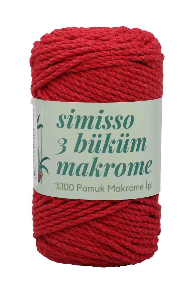 3 Twisted Cotton Macrame Simisso 250gr.| Red