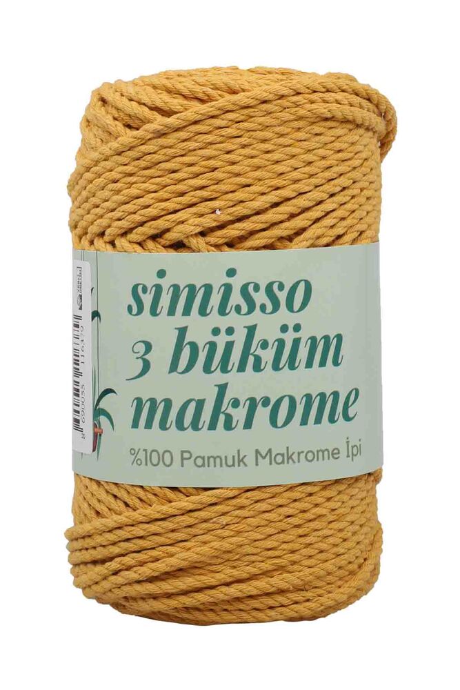 3 Twisted Cotton Macrame Simisso 250gr.| Mustard