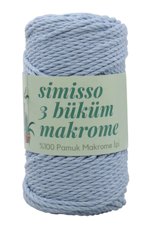 SİMİSSO - 3 Twisted Cotton Macrame Simisso 250gr.|Light blue