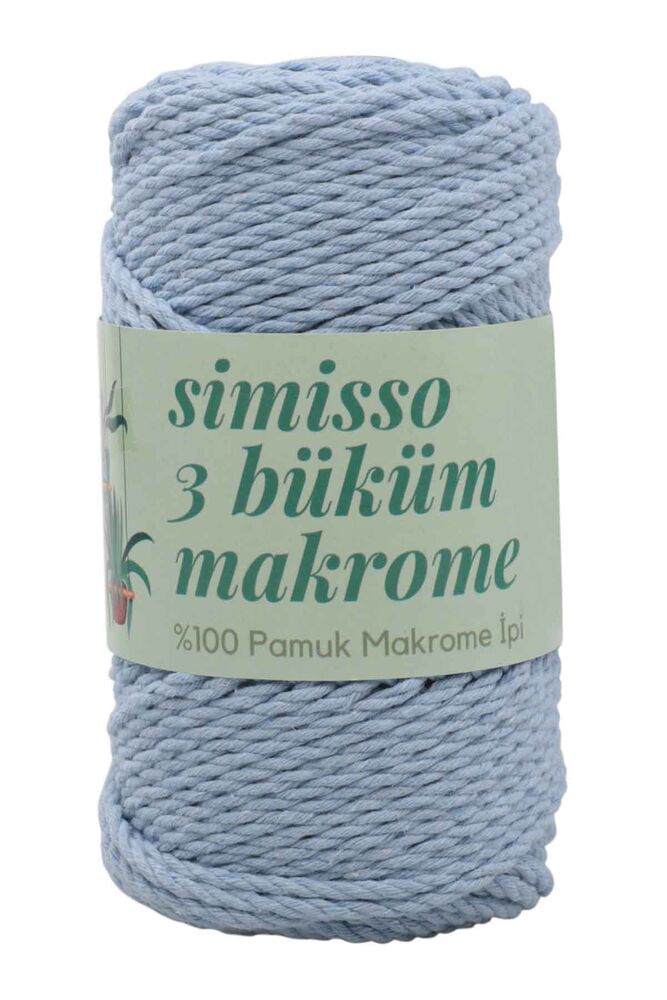 3 Twisted Cotton Macrame Simisso 250gr.|Light blue