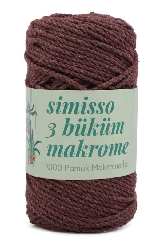 SİMİSSO - 3 Twisted Cotton Macrame Simisso 250gr.| Brown