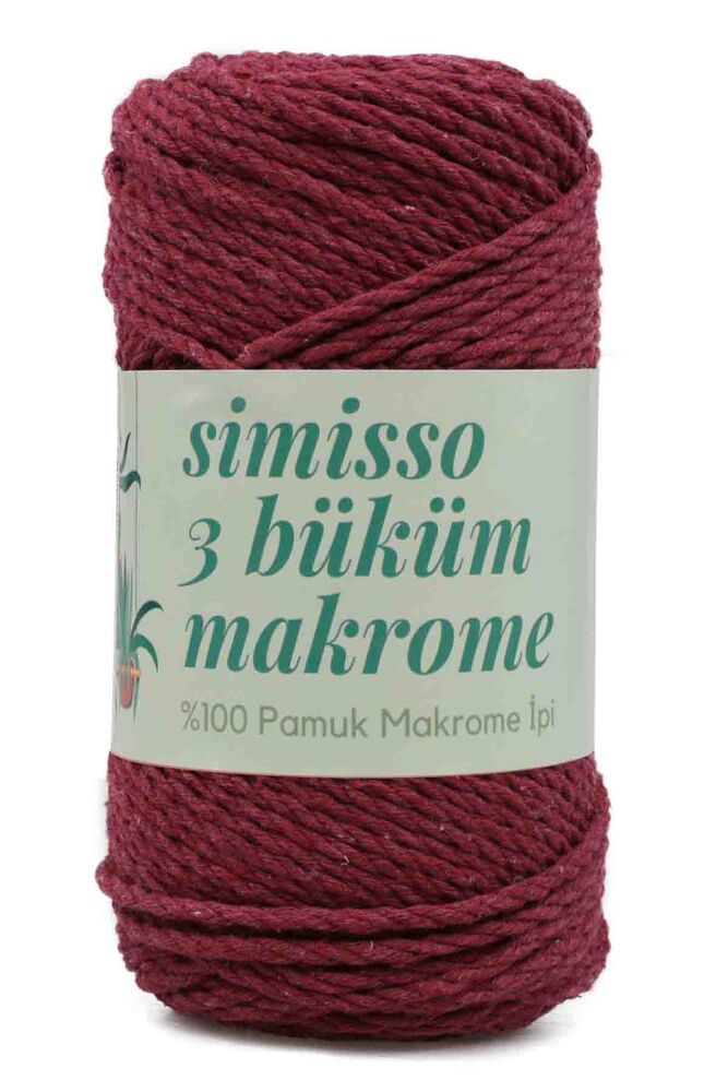 3 Twisted Cotton Macrame Simisso 250gr.|Burgundy